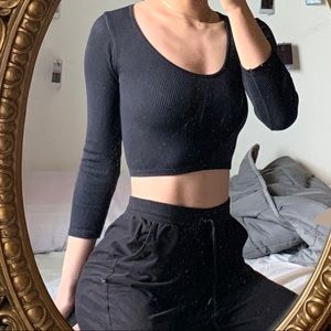 3/$25 Zara Ribbed Crop Top Long Sleeve